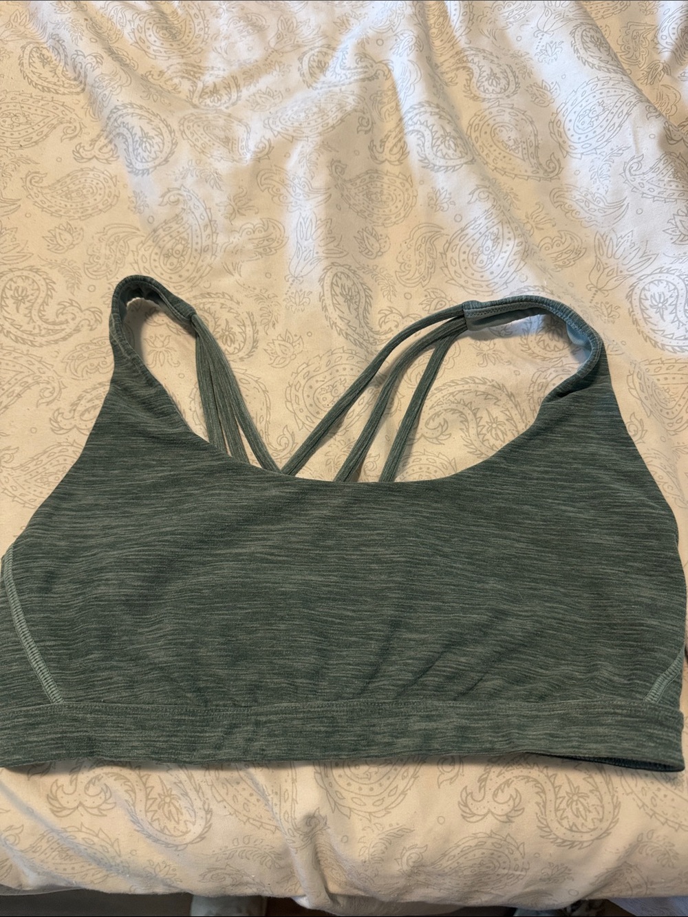 Victoria's Secret Heathered Green Strappy Sports Bra